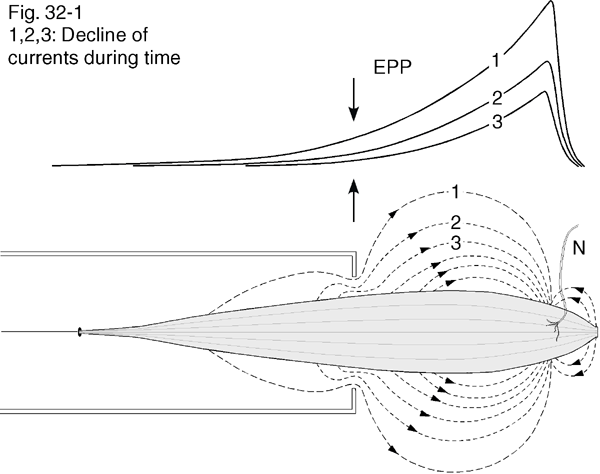 32-1Decline of currents during time