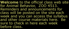 Animal Behavior Zoo 4513 Animal Behavior Zoo 4513